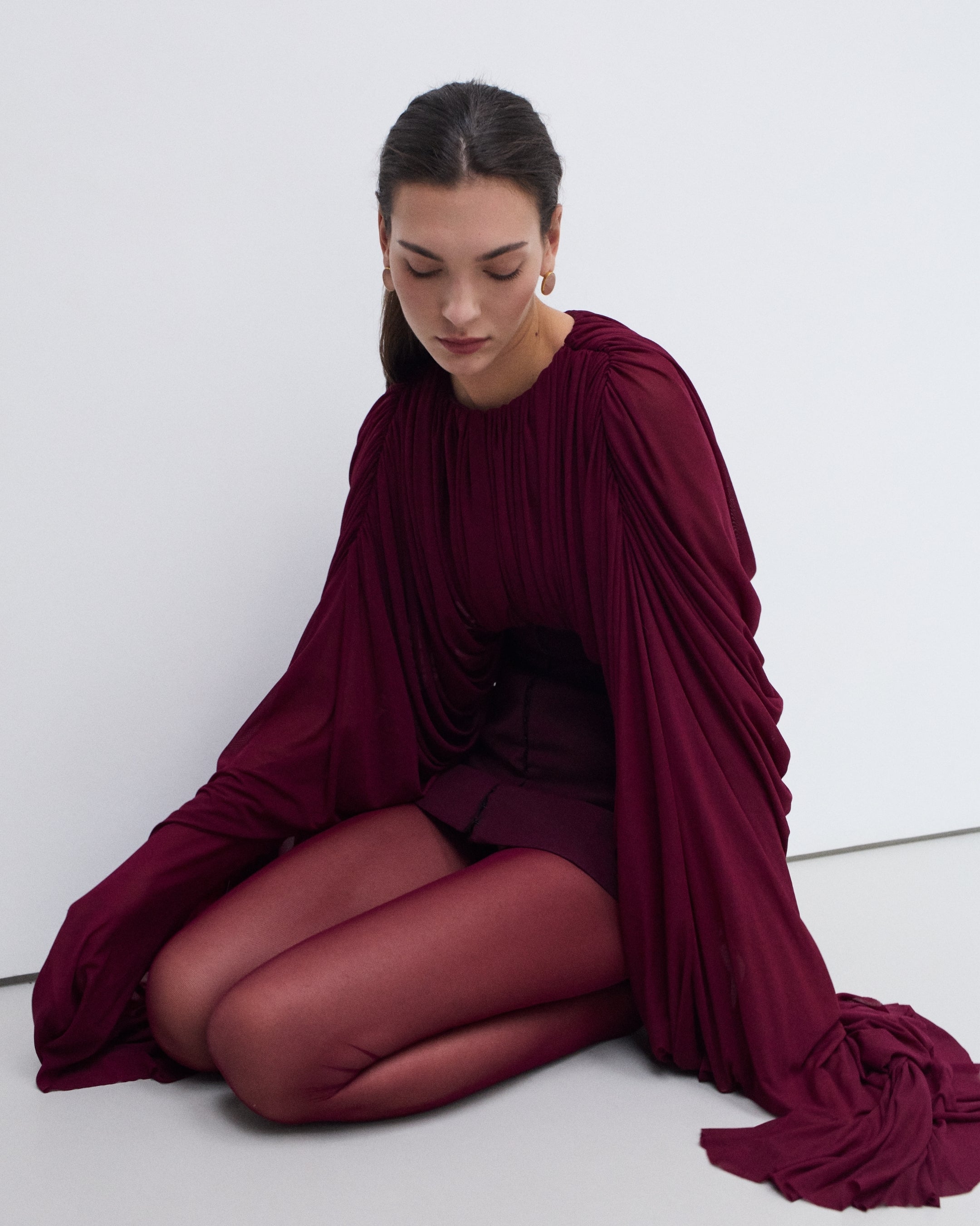 shoes with a burgundy dress Deme By Gabriella ROSETTA RED MAXI DRESS main image 1