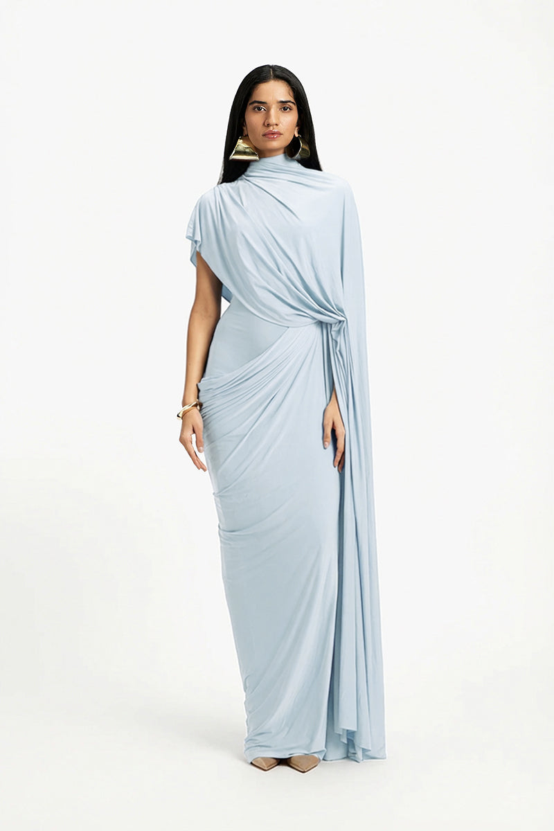 junior bridesmaid dresses light blue Bridgerton Daphne Blue Dress With Floral Lace Satin main image 0