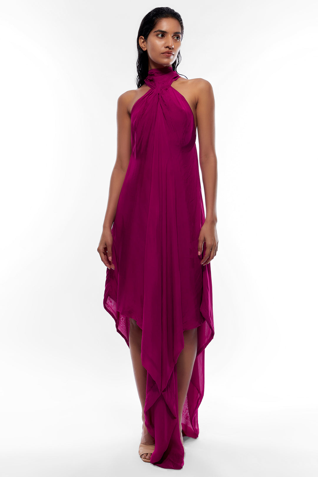 Hot Pink Halterneck Dress