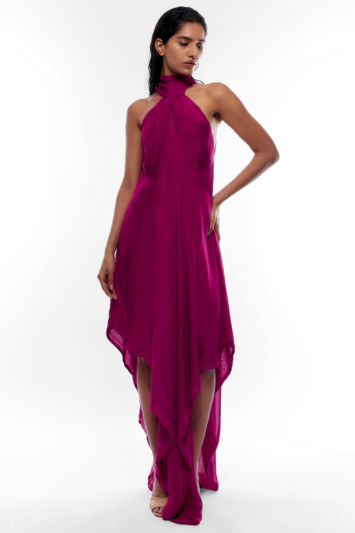 Hot Pink Halterneck Dress