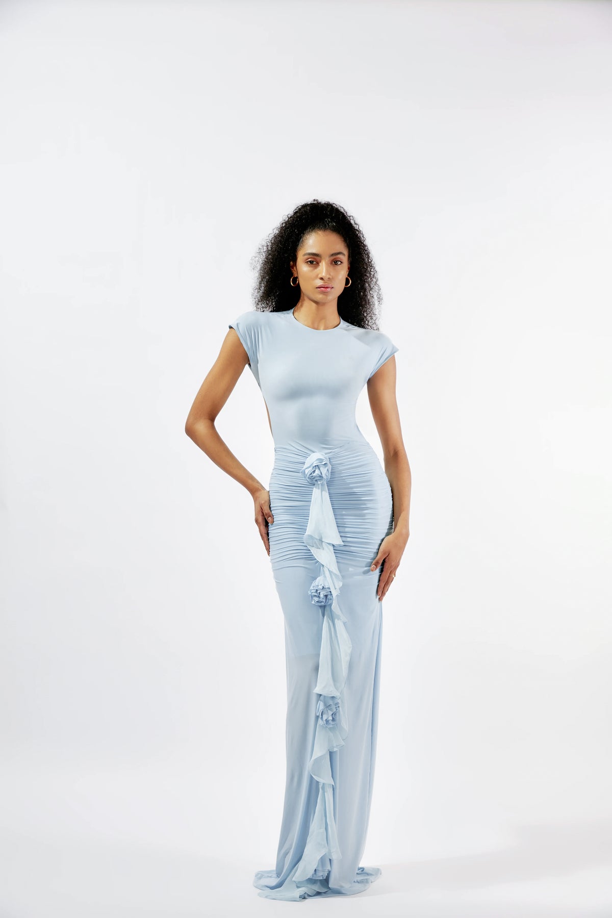 deme love blue dress Deme By Gabriella - Jasmine Maxi Dress - Baby Blue